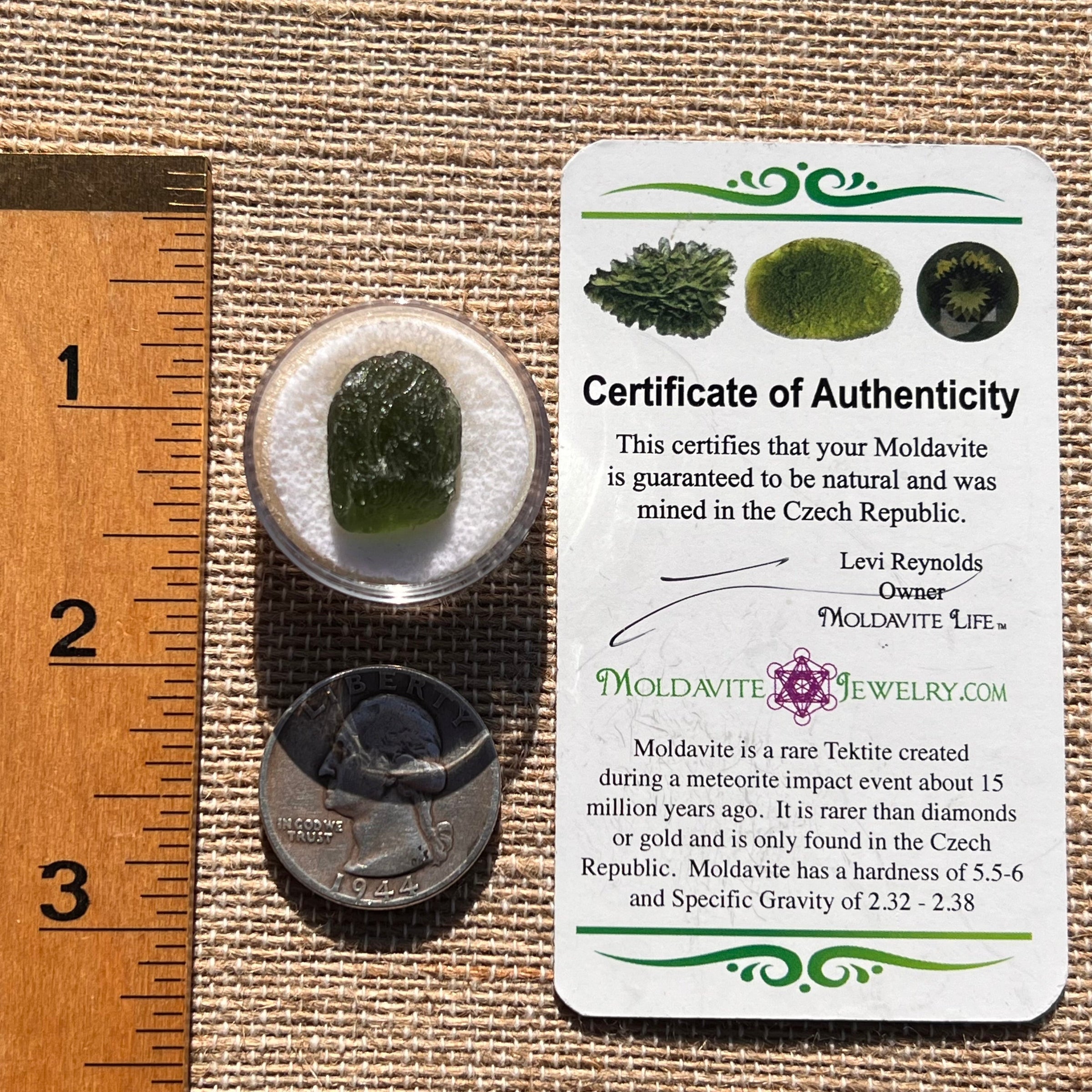 Moldavite 2.6 grams #1964-Moldavite Life