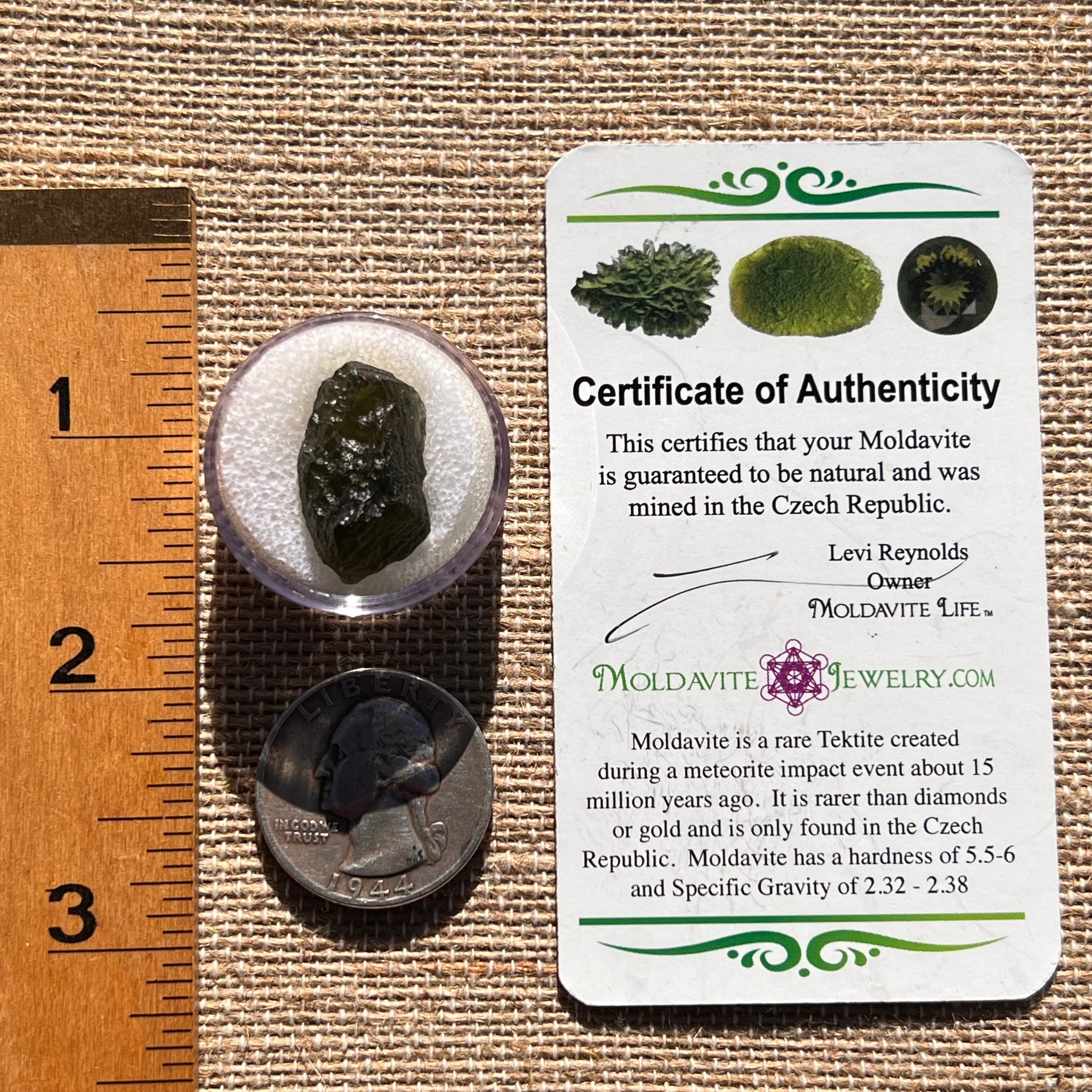 Moldavite 2.6 grams #1982-Moldavite Life