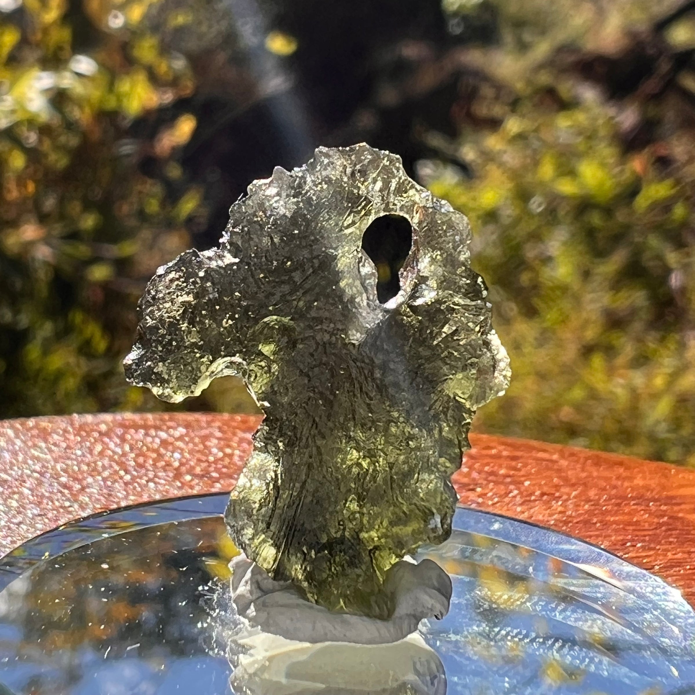 Moldavite 2.6 grams Natural Hole #2259-Moldavite Life