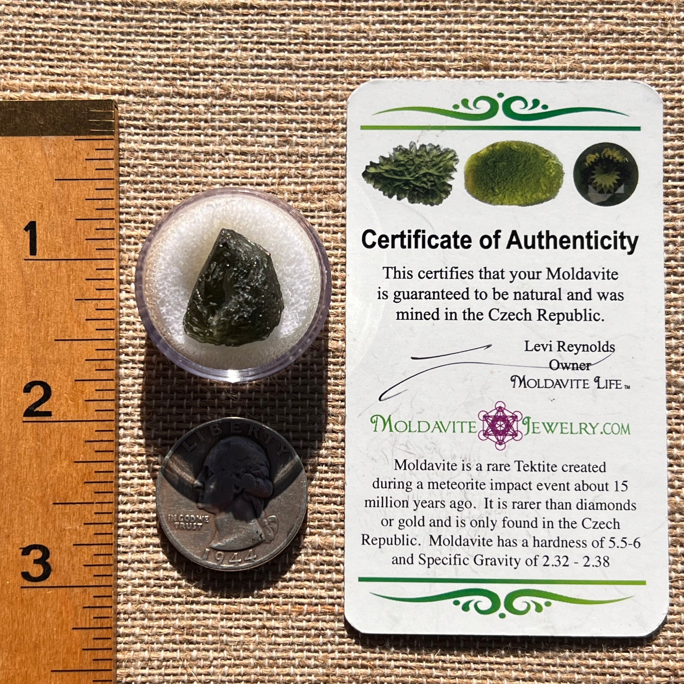 Moldavite 2.7 grams #1975-Moldavite Life