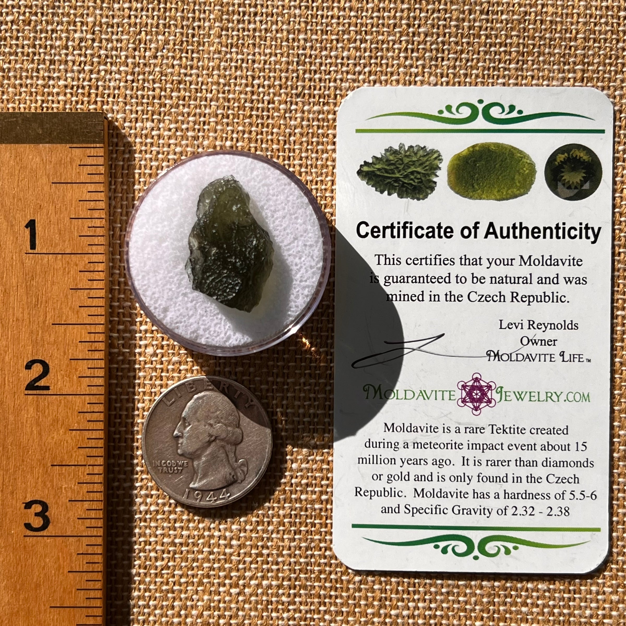 Moldavite 2.7 grams #2122-Moldavite Life