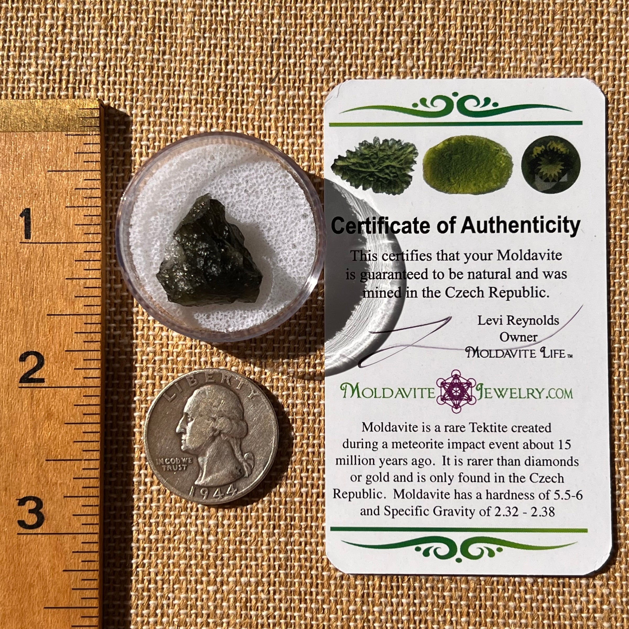 Moldavite 2.7 grams #2322-Moldavite Life
