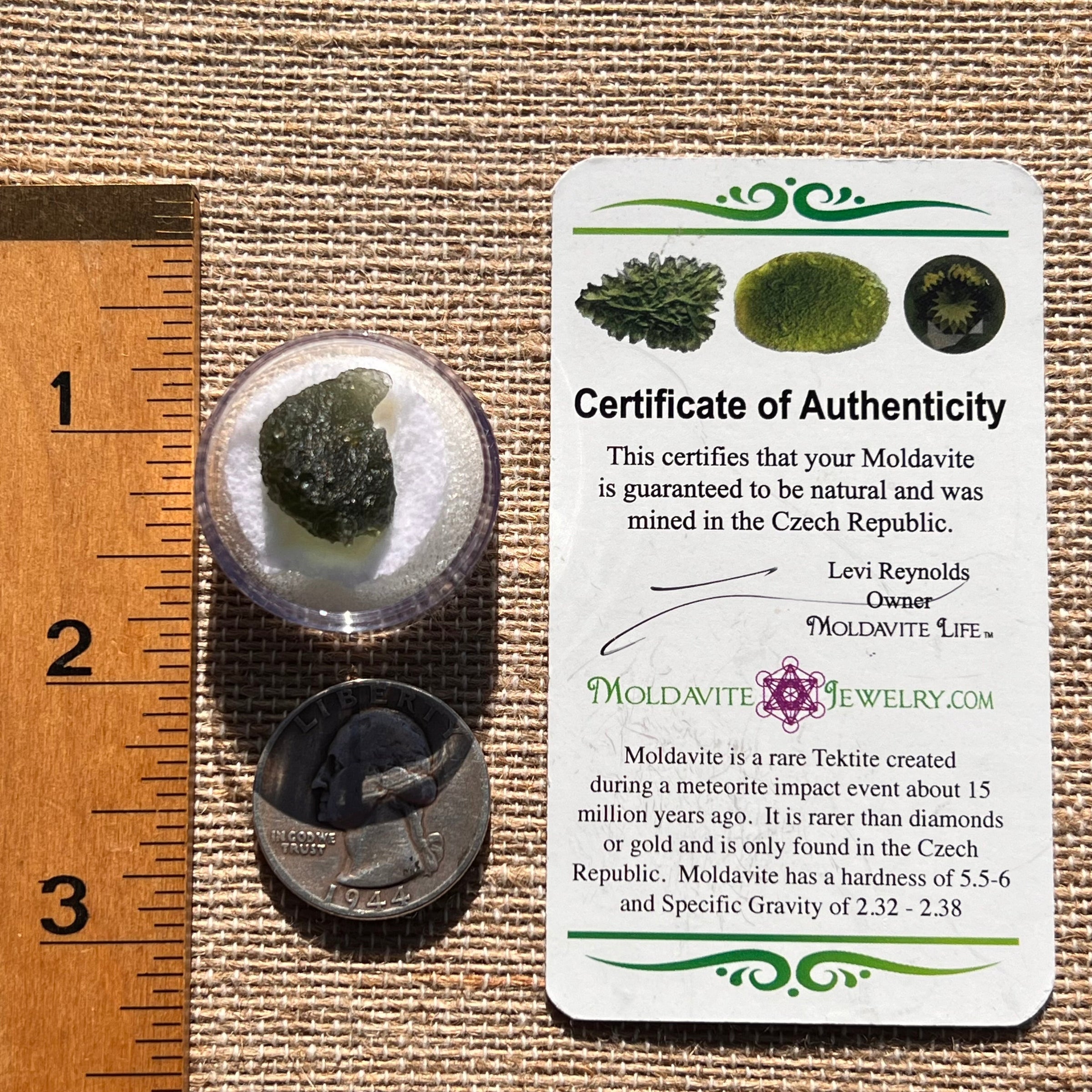 Moldavite 2.9 grams #1972-Moldavite Life