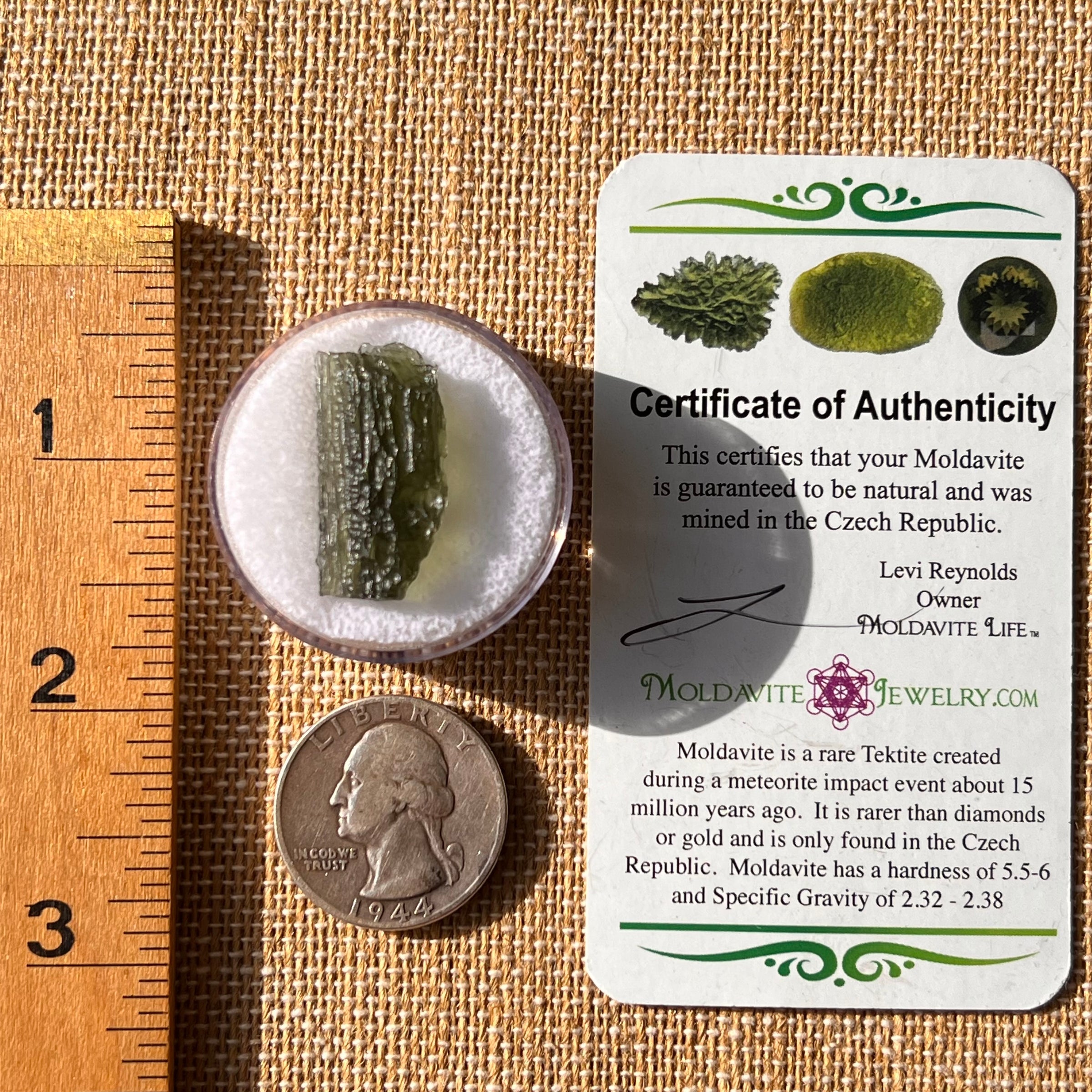Moldavite 2.9 grams #2188-Moldavite Life