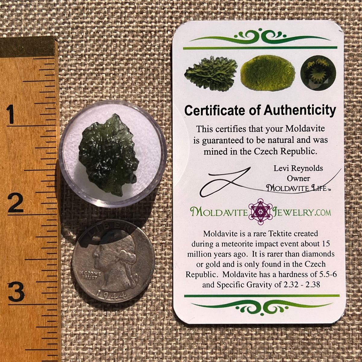 Moldavite 2.9 grams #2376-Moldavite Life
