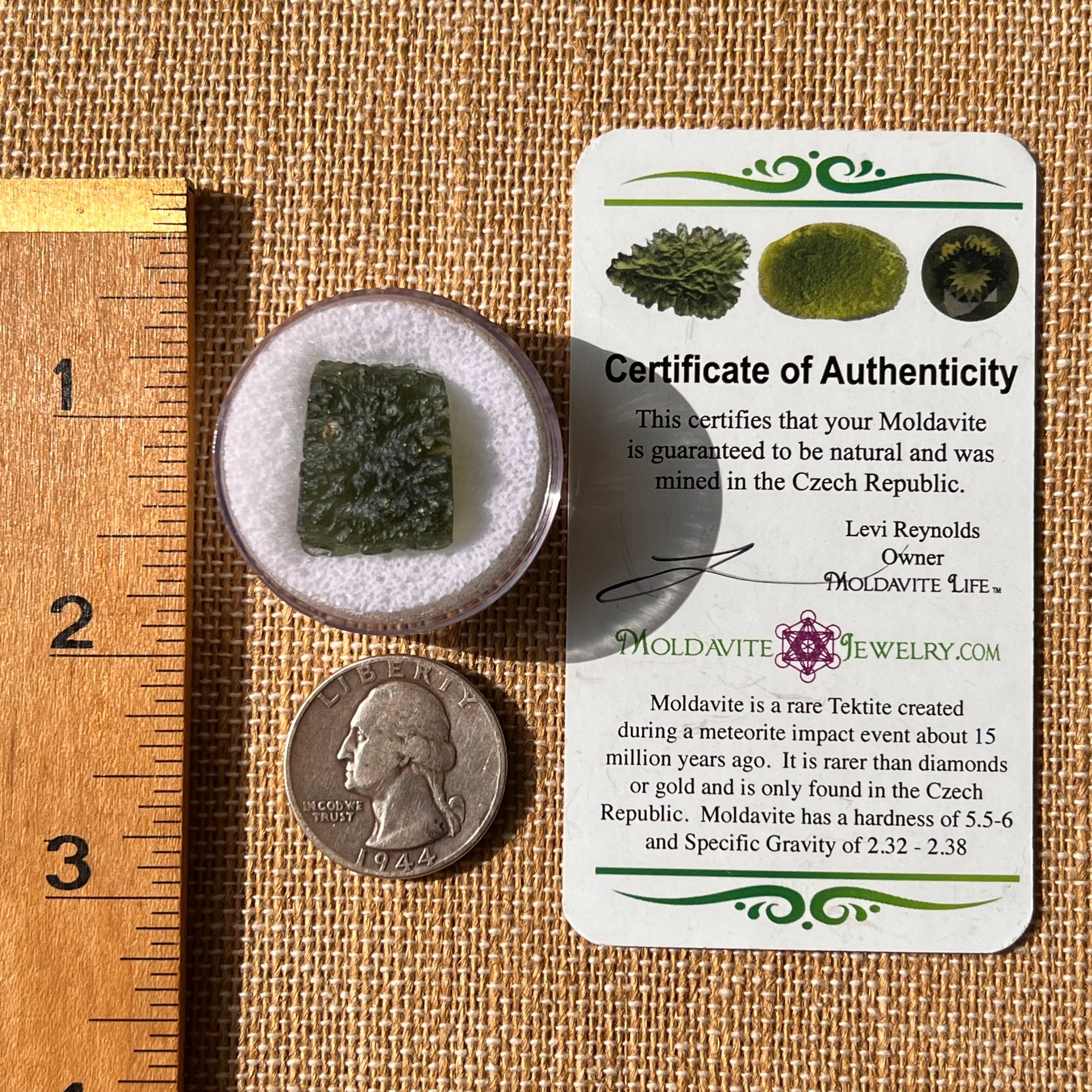 Moldavite 3.11 grams #2159-Moldavite Life