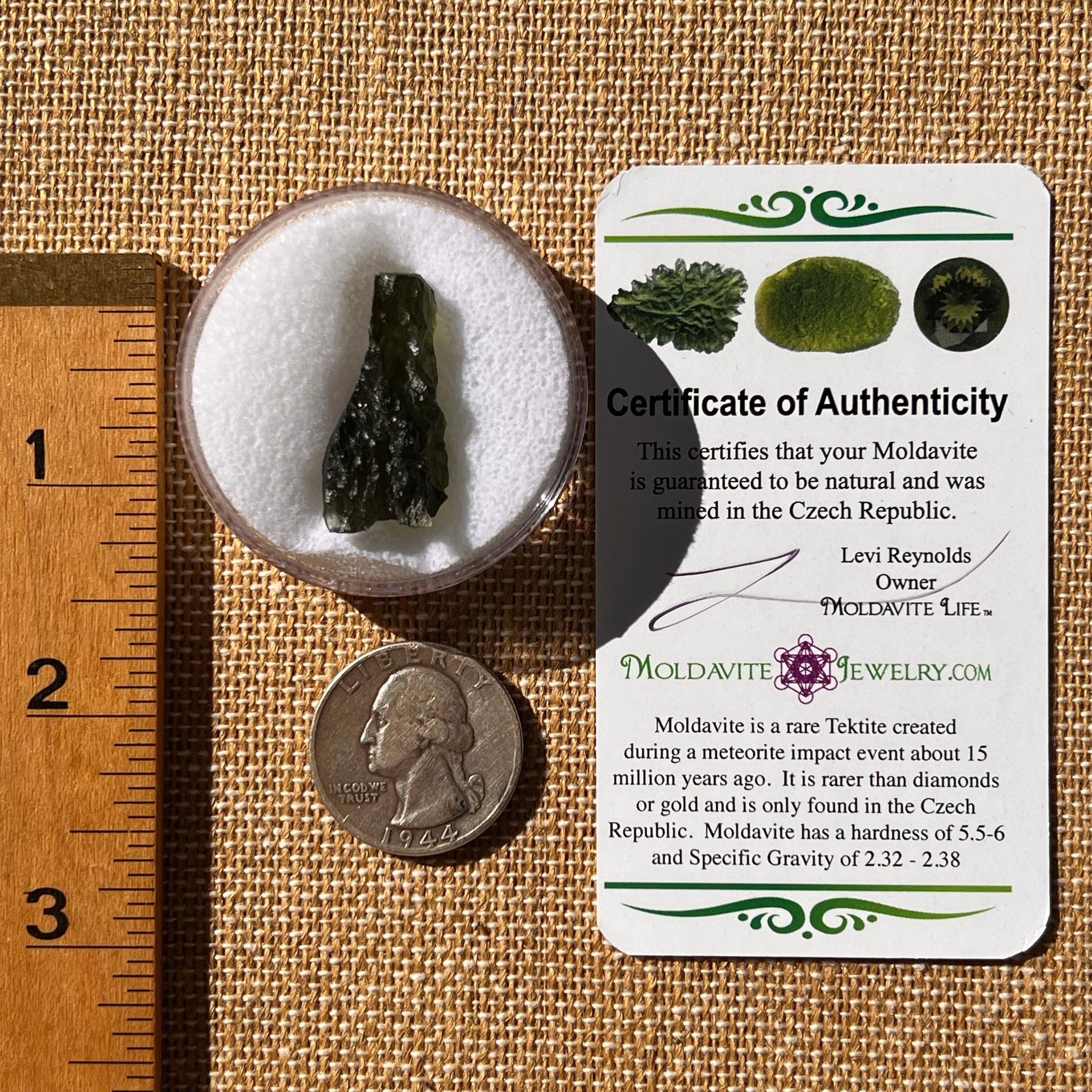 Moldavite 3.5 grams #2213-Moldavite Life
