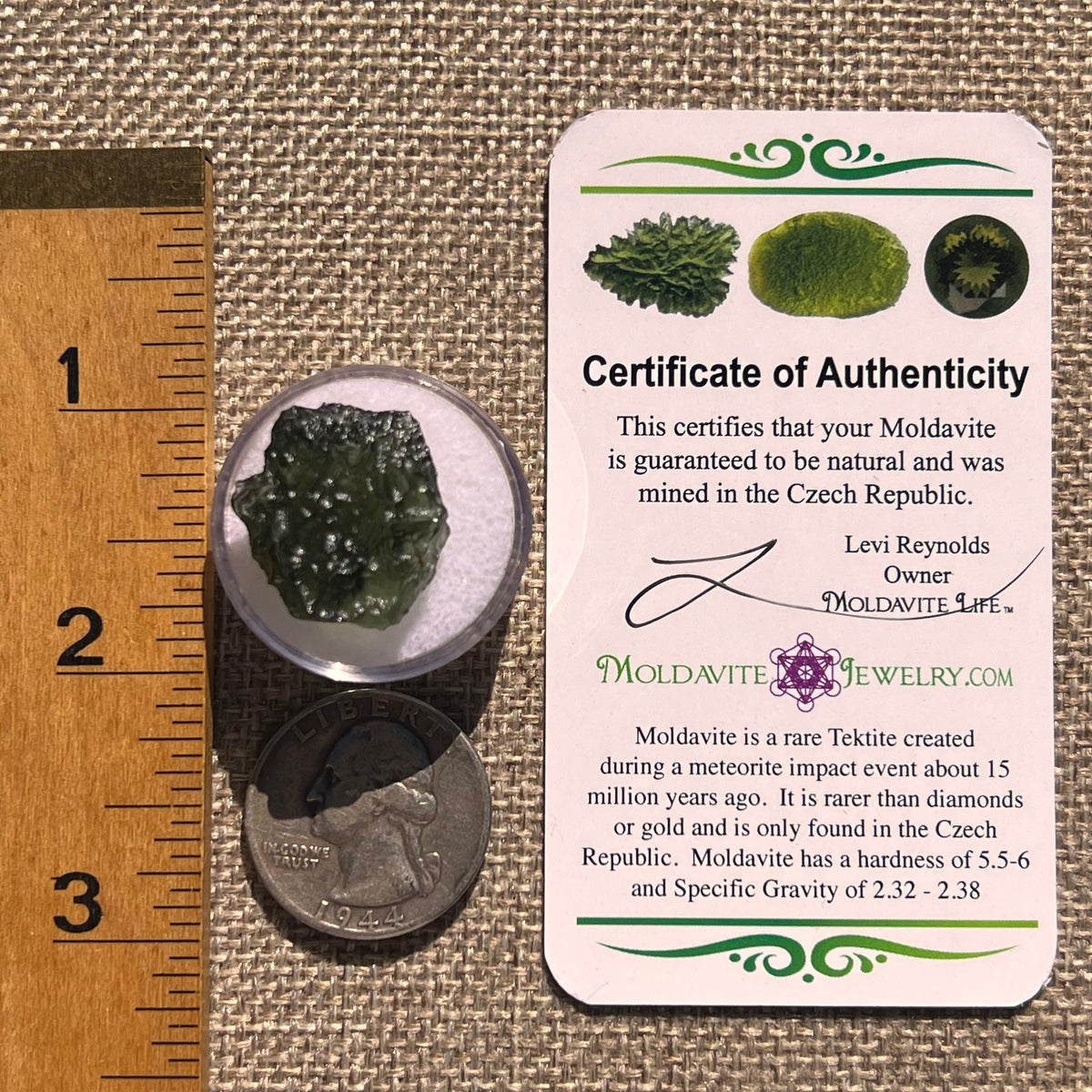 Moldavite 3.5 grams #2370-Moldavite Life