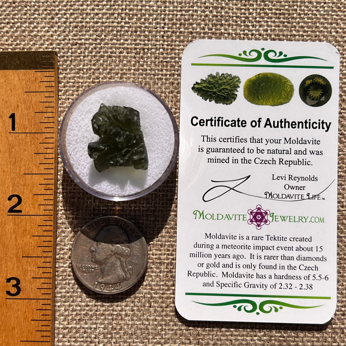 Moldavite 3.6 grams #2389-Moldavite Life