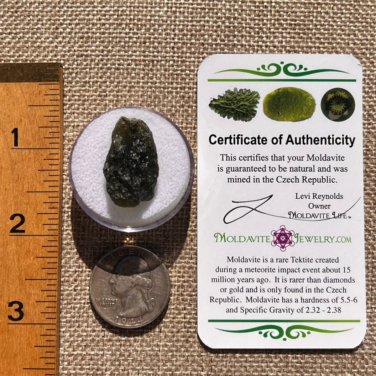 Moldavite 4.1 grams #2393-Moldavite Life