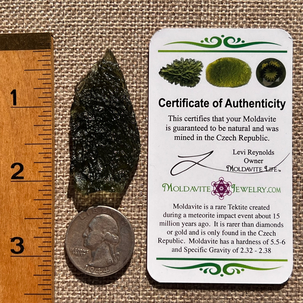 Moldavite 9.5 grams #2409-Moldavite Life