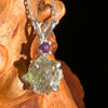Moldavite & Amethyst Necklace Sterling #7262-Moldavite Life