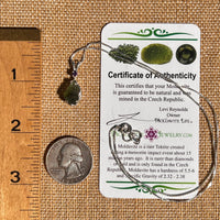 Moldavite & Amethyst Necklace Sterling #7268-Moldavite Life