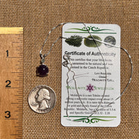 Moldavite & Amethyst Necklace Sterling Silver #6491-Moldavite Life