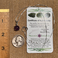 Moldavite & Amethyst Necklace Sterling Silver #6492-Moldavite Life