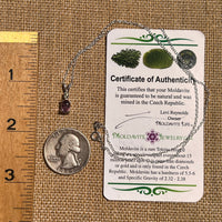 Moldavite & Amethyst Necklace Sterling Silver #6621-Moldavite Life