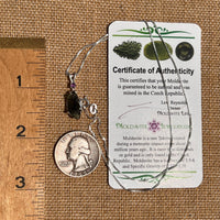 Moldavite & Amethyst Necklace Sterling Silver #6700-Moldavite Life