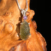 Moldavite & Amethyst Necklace Sterling Silver #6701-Moldavite Life