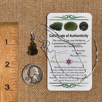 Moldavite & Amethyst Necklace Sterling Silver #6702-Moldavite Life