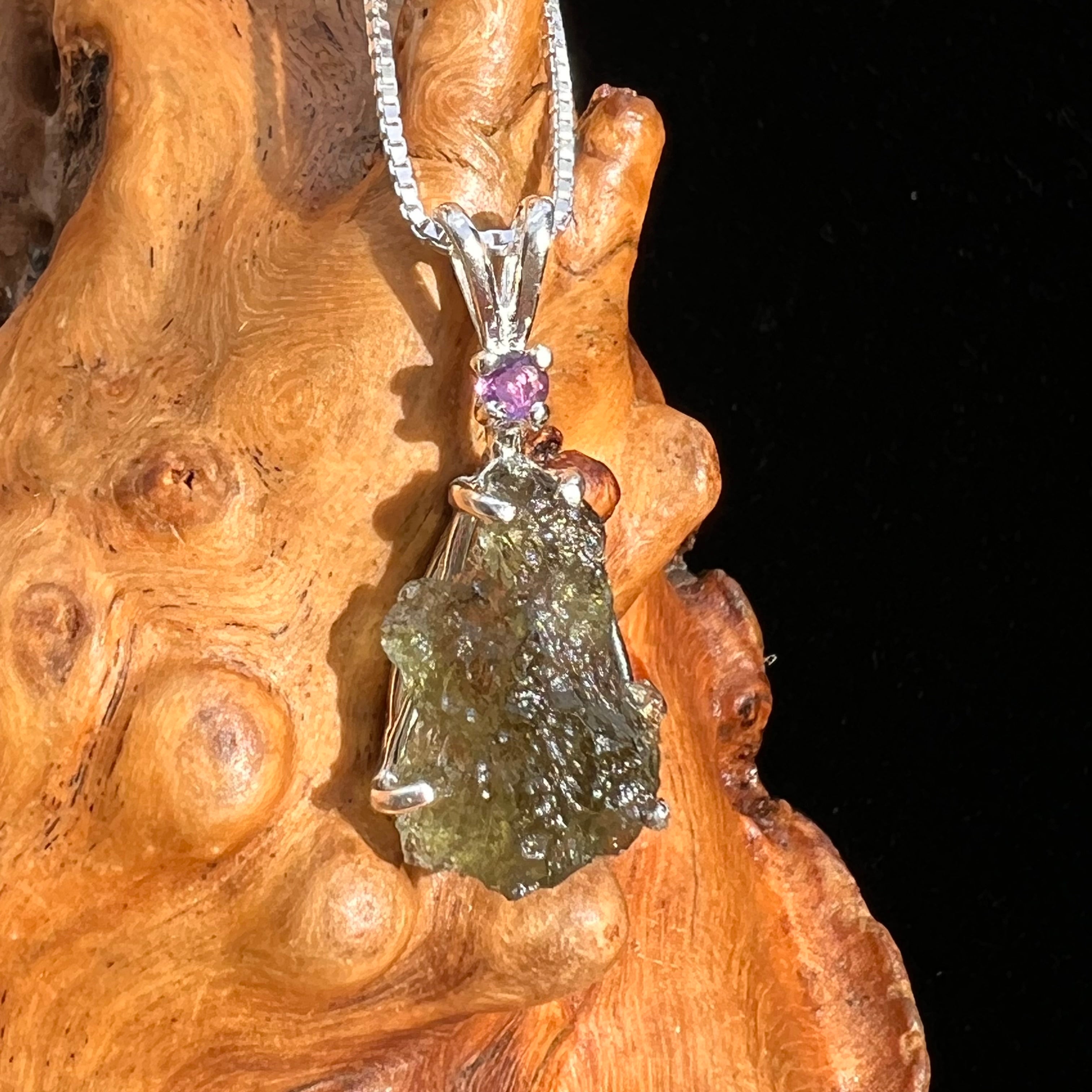 Moldavite outlet Amethyst Sterling Silver Faceted Pendant ( 58 )