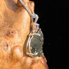 Moldavite & Amethyst Necklace Sterling Silver #6703-Moldavite Life