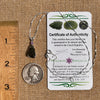 Moldavite & Amethyst Necklace Sterling Silver #6703-Moldavite Life