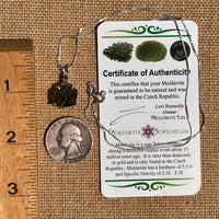 Moldavite & Amethyst Necklace Sterling Silver #6708-Moldavite Life