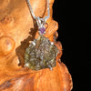 Moldavite & Amethyst Necklace Sterling Silver #6708-Moldavite Life