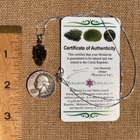 Moldavite & Amethyst Necklace Sterling Silver #6710-Moldavite Life