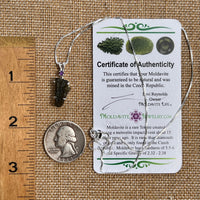 Moldavite & Amethyst Necklace Sterling Silver #6777-Moldavite Life