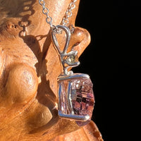 Moldavite & Amethyst Necklace Sterling Silver #7622-Moldavite Life