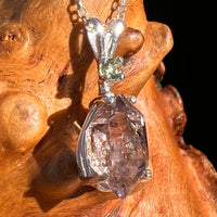 Moldavite & Amethyst Necklace Sterling Silver #7625-Moldavite Life