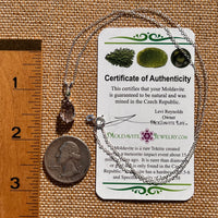 Moldavite & Amethyst Necklace Sterling Silver #7625-Moldavite Life
