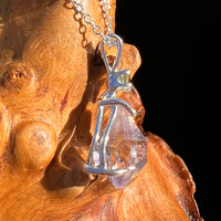 Moldavite & Amethyst Necklace Sterling Silver #7626-Moldavite Life