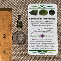 Moldavite & Amethyst Necklace Sterling Silver #8785-Moldavite Life
