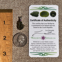 Moldavite & Amethyst Necklace Sterling Silver #8786-Moldavite Life