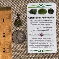 Moldavite & Amethyst Necklace Sterling Silver #8787-Moldavite Life