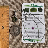 Moldavite & Amethyst Necklace Sterling Silver #8789-Moldavite Life