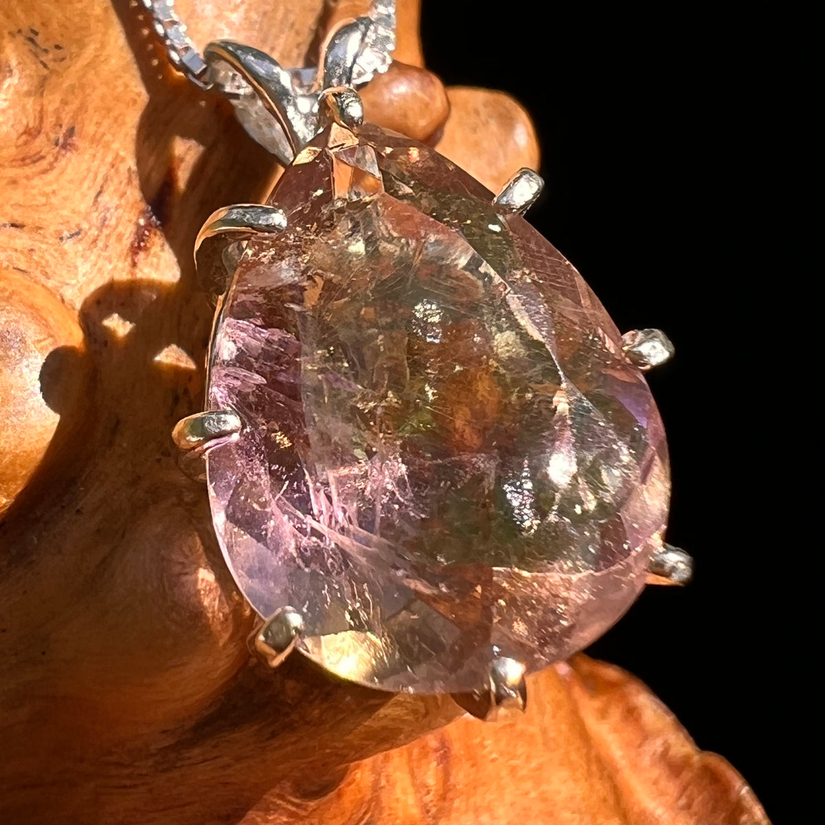 Moldavite & Ametrine Pendant Sterling Silver #8869-Moldavite Life