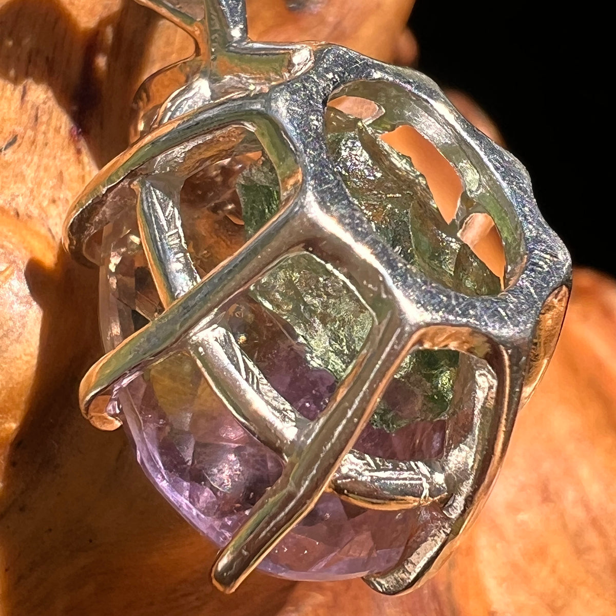 Moldavite & Ametrine Pendant Sterling Silver #8869-Moldavite Life