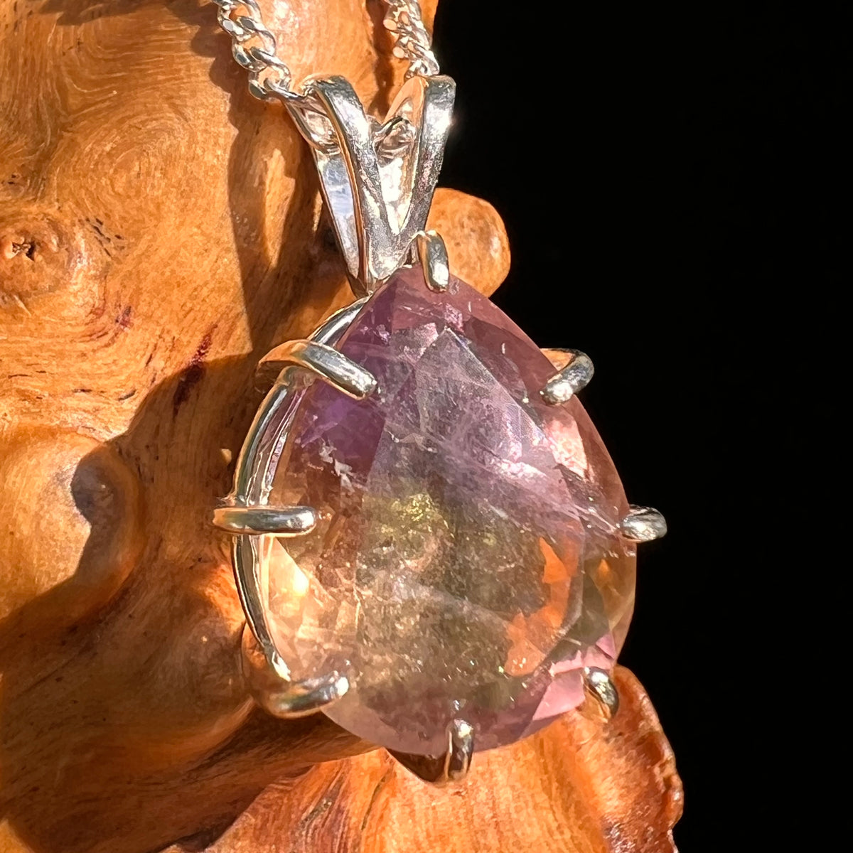 Moldavite & Ametrine Pendant Sterling Silver #8870-Moldavite Life