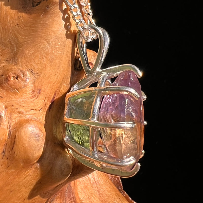 Moldavite & Ametrine Pendant Sterling Silver #8870-Moldavite Life