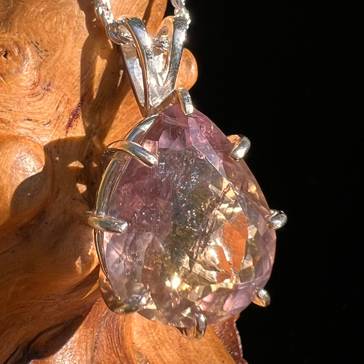 Moldavite & Ametrine Pendant Sterling Silver #8871-Moldavite Life