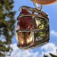 Moldavite & Ametrine Pendant Sterling Silver #8872-Moldavite Life