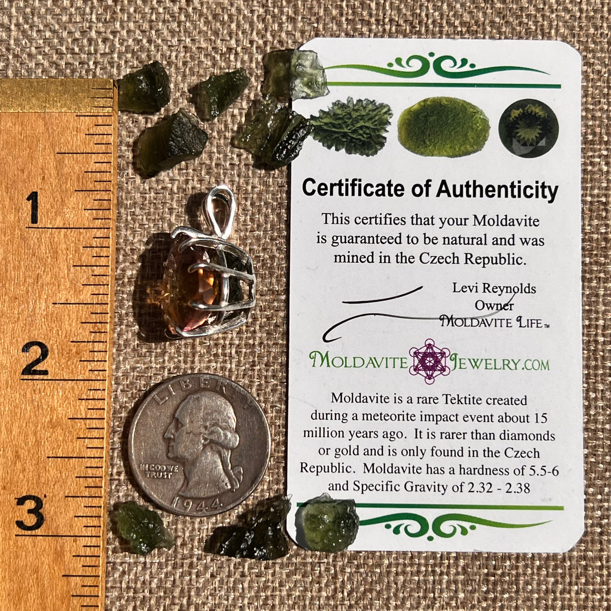 Moldavite & Ametrine Pendant Sterling Silver #8872-Moldavite Life