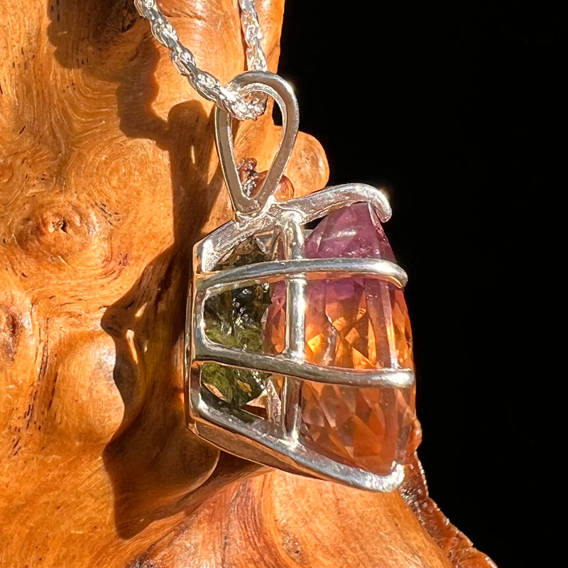 Moldavite & Ametrine Pendant Sterling Silver #8872-Moldavite Life