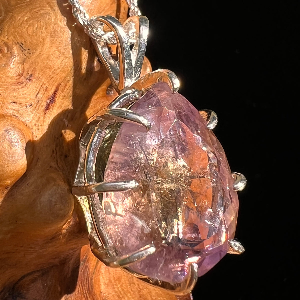 Moldavite & Ametrine Pendant Sterling Silver #8873-Moldavite Life