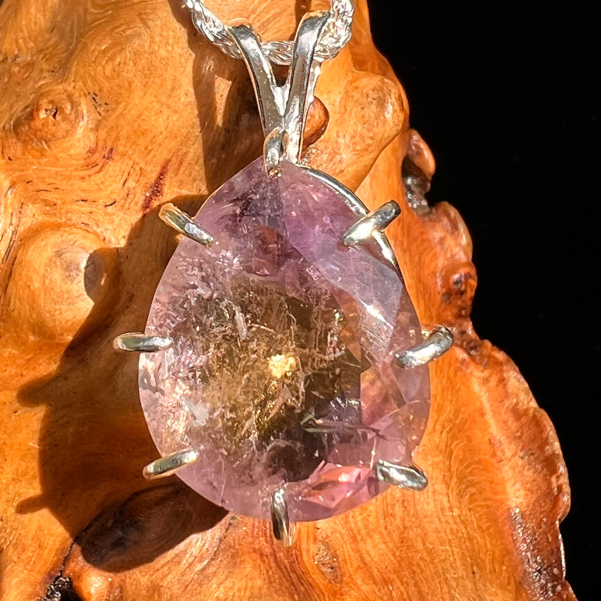 Moldavite & Ametrine Pendant Sterling Silver #8873-Moldavite Life