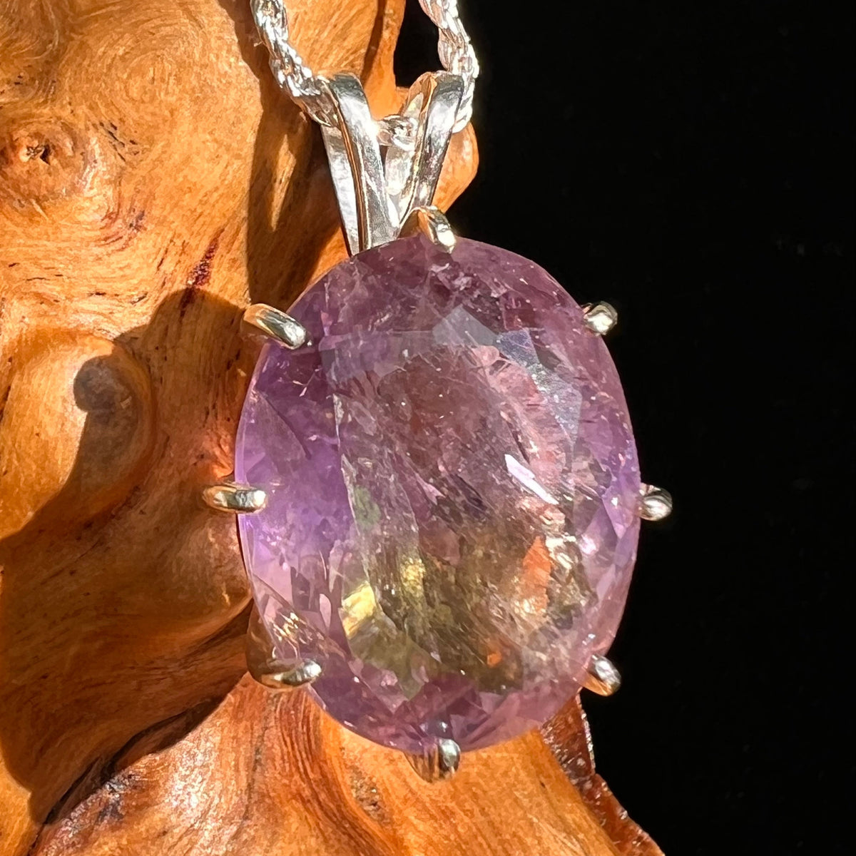 Moldavite & Ametrine Pendant Sterling Silver #8874-Moldavite Life
