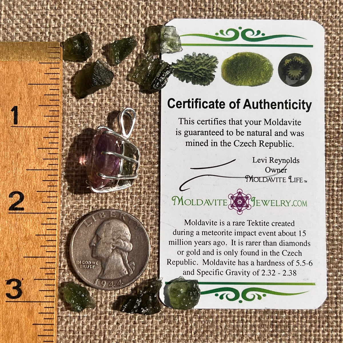 Moldavite & Ametrine Pendant Sterling Silver #8874-Moldavite Life